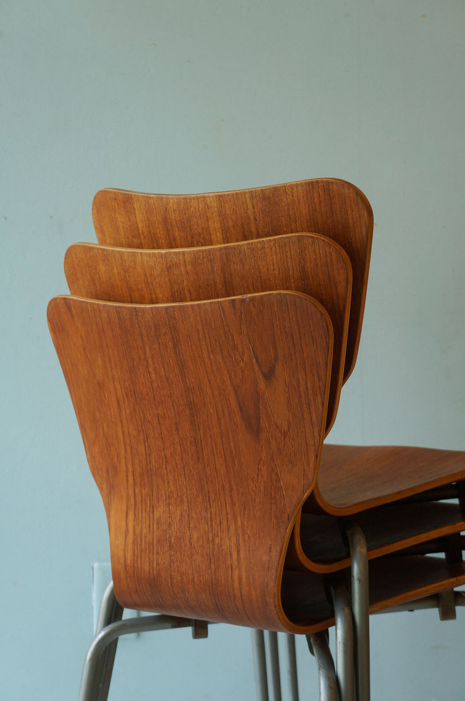 MH Stålmøbler Teak Plywood Stacking Chair/デンマークヴィンテージ スタッキングチェア チーク材 プライウッド 椅子 ミッドセンチュリー モダン 北欧家具