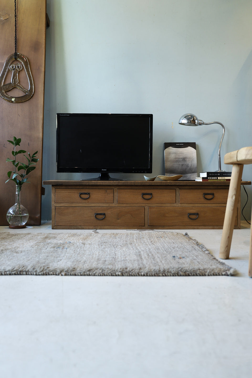 Japanese Vintage Wooden Low Board/ジャパンヴィンテージ ローボード 裁ち台 テレビ台 引き出し 古道具 時代家具