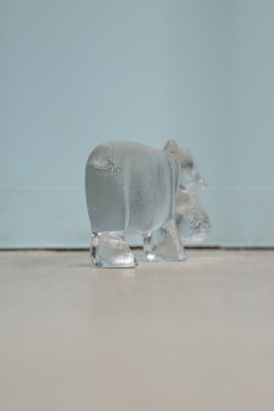 Swedish Vintage Kosta Boda Zoo Series Hippo Large/コスタボダ Zooシリーズ カバ ガラス オブジェ 北欧ヴィンテージ インテリア