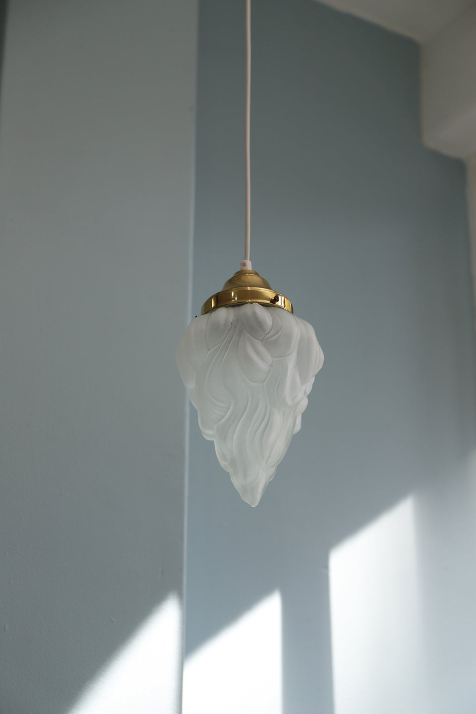 Danish Vintage J. Sommer Glass Shade Pendant Light/デンマークヴィンテージ ペンダントライト ガラスシェード 照明 北欧インテリア