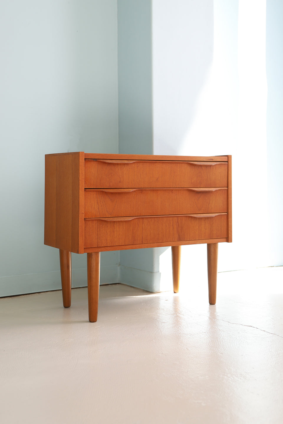 Danish Vintage Bed Side Chest 3Drawers/デンマークヴィンテージ 3段 ベッドサイドチェスト チーク材 北欧家具