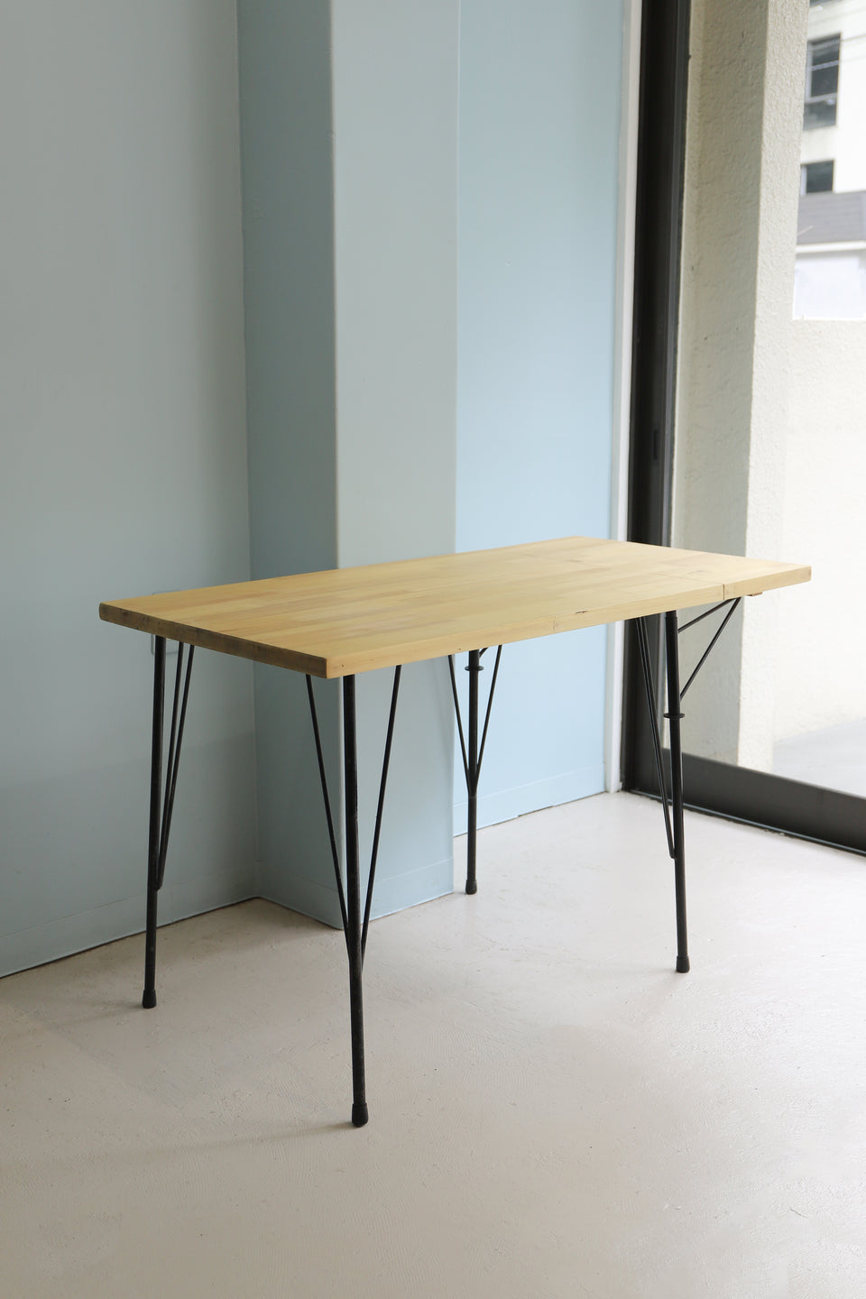 Remake Butterfly Table Made Of Old Material/リメイクエクステンションテーブル バタフライテーブル デスク 古材 鉄脚