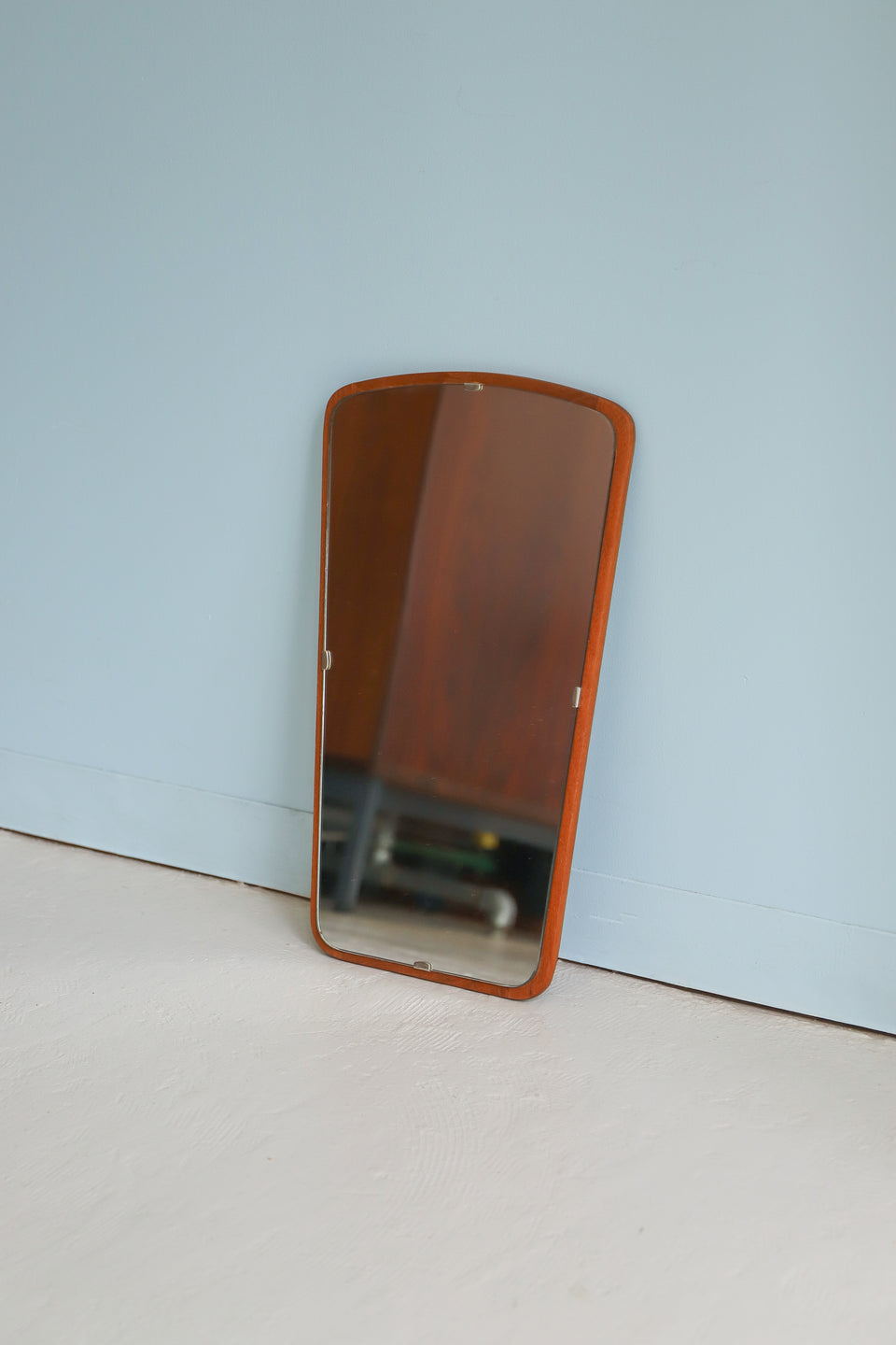 Danish Vintage Small Wall Mirror Teak Frame/デンマークヴィンテージ スモールウォールミラー チークフレーム 鏡 北欧インテリア