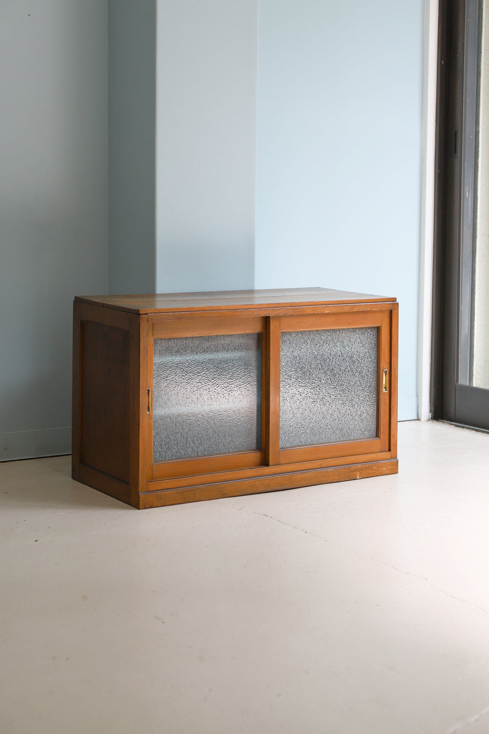 Japanese Modern Vintage Diamond Glass Small Cabinet/ジャパンヴィンテージ ダイヤガラス スモールキャビネット 収納 レトロモダン