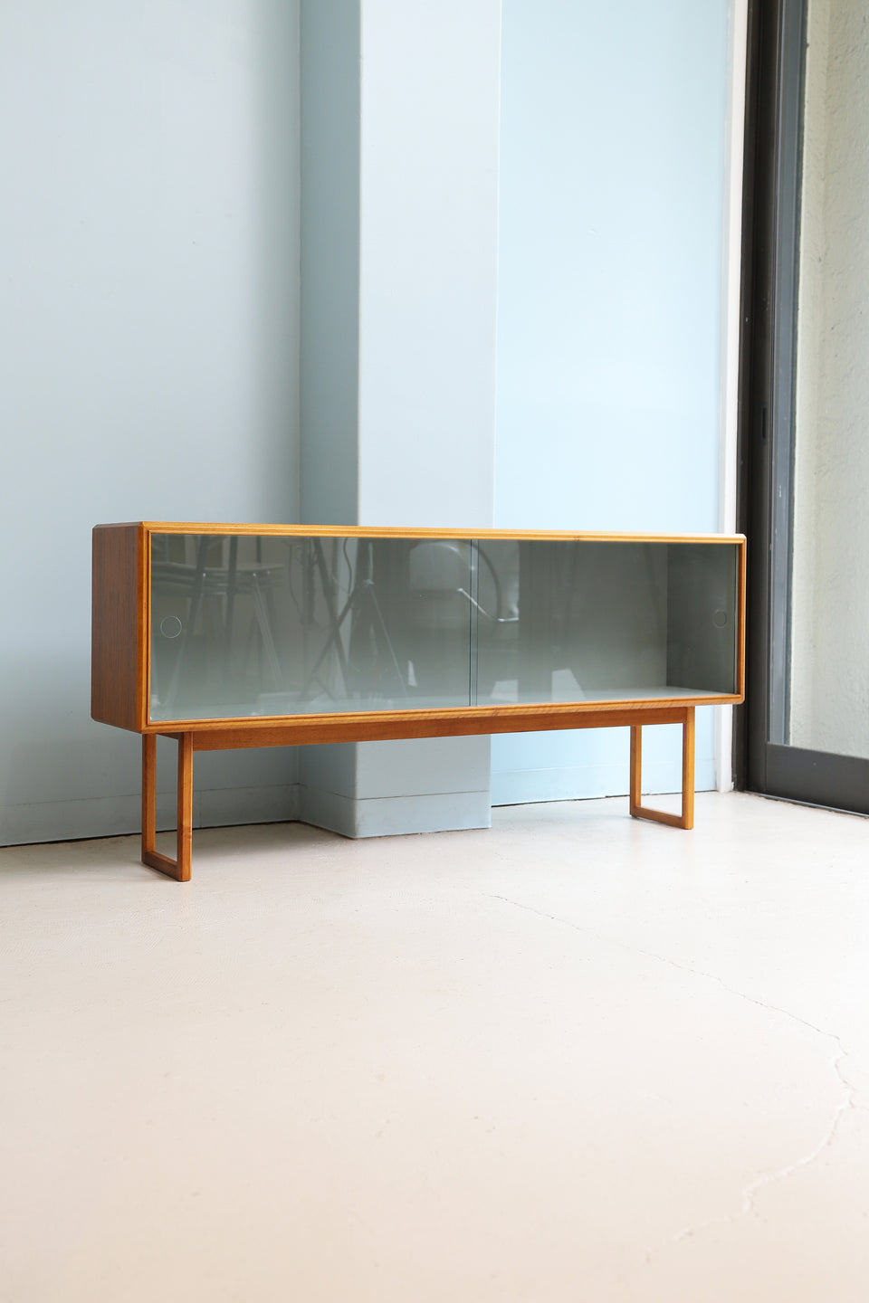 Swedish Vintage Bodafors Glass Low Cabinet/スウェーデンヴィンテージ ボダフォース ガラスキャビネット 収納 北欧家具