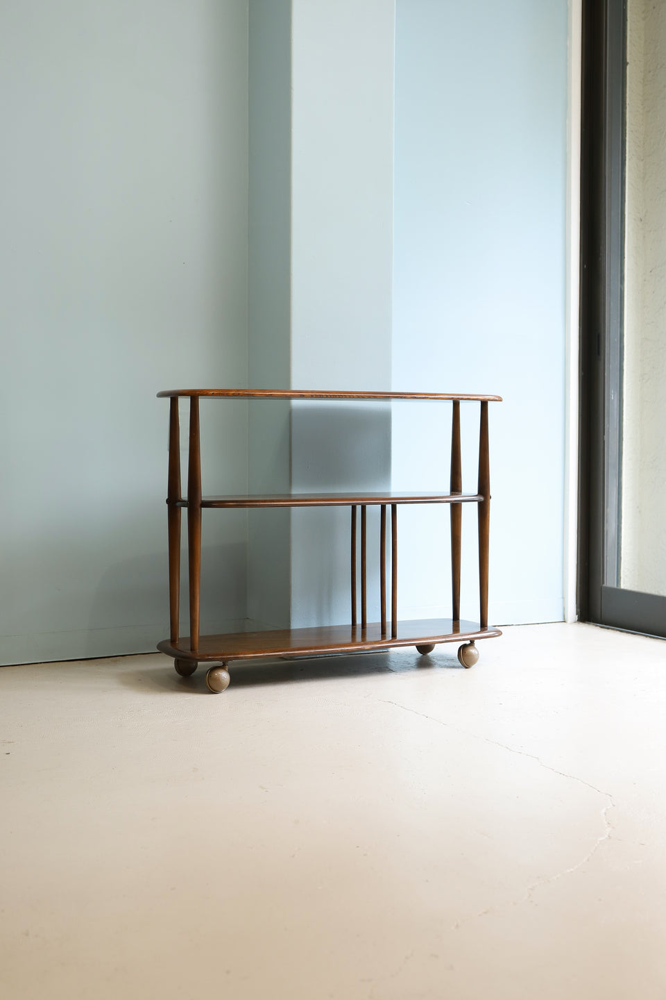 UK Vintage Ercol Bookcase Trolley Dark Brown/イギリスヴィンテージ アーコール ブックケース トロリー ワゴン ダークブラウン