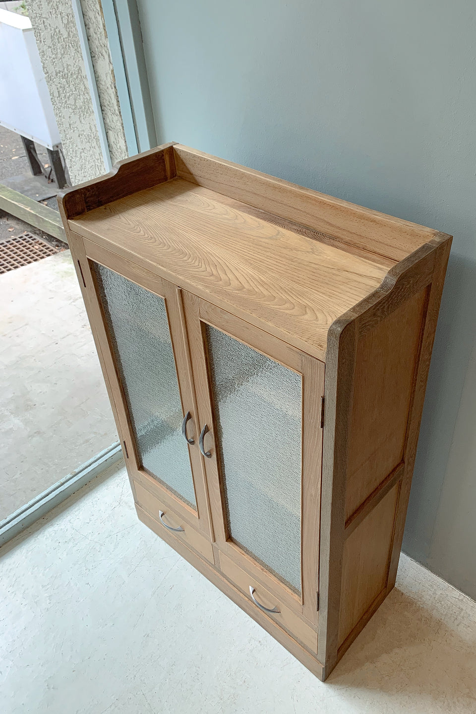 Japanese Vintage Small Glass Cabinet/ジャパンヴィンテージ ダイヤガラス スモールキャビネット