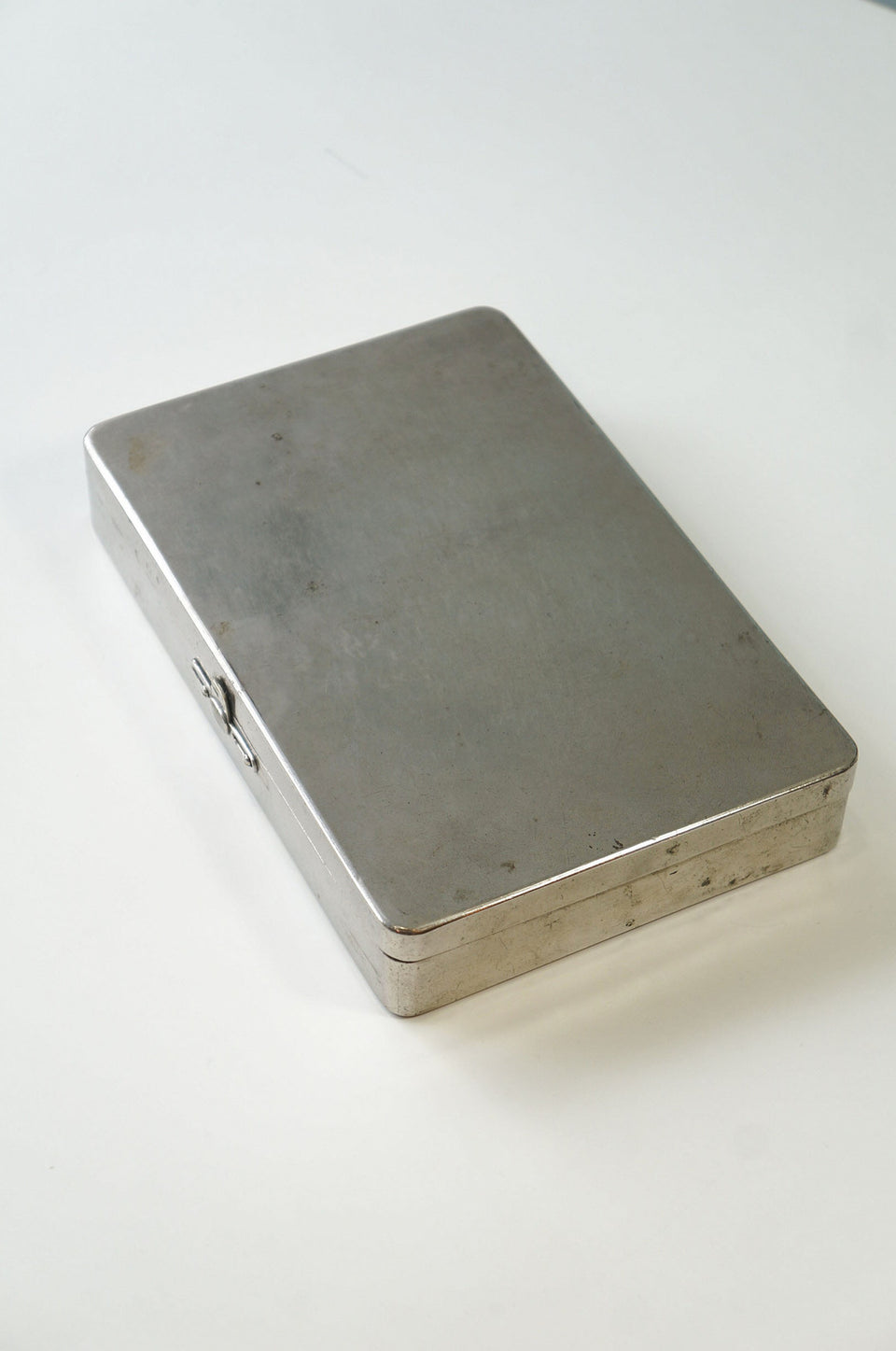 Vintage Stainless Case/ヴィンテージ ステンレス ケース 小物入れ インテリア レトロ シャビー インダストリアル Lサイズ