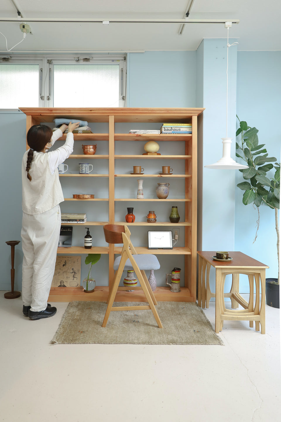 Wooden Open Display Shelf/ディスプレイオープンシェルフ 木製 シャビーナチュラル 什器