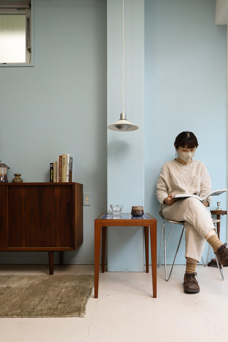 Danish Vintage Side Table Rosewood with Ceramic Tile/デンマークヴィンテージ サイドテーブル ローズウッド タイルトップ 北欧家具