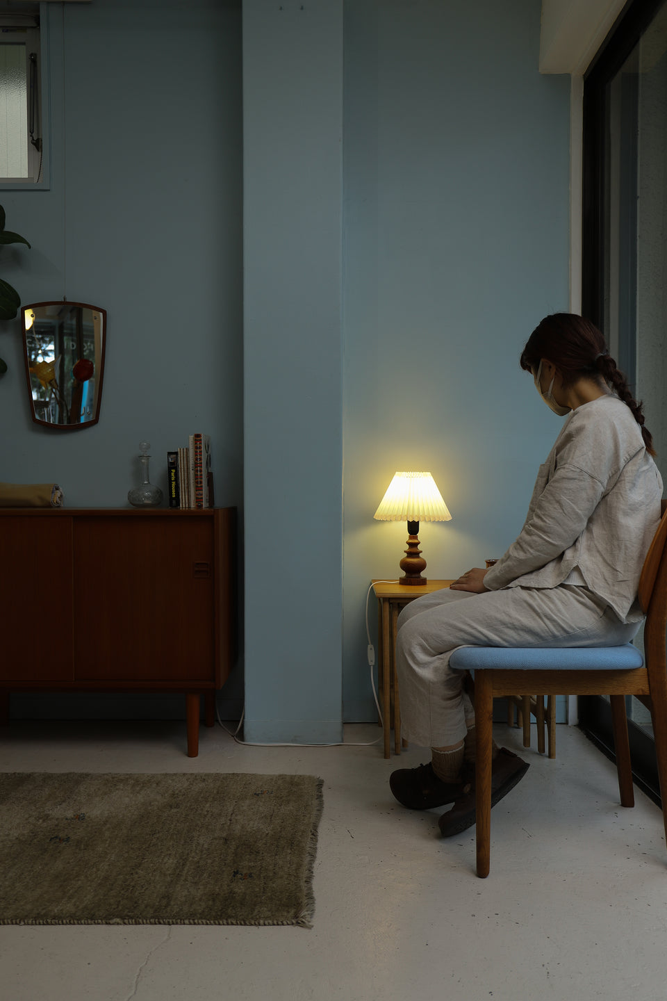 Scandinavian Vintage Pinewood Table Lamp/北欧ヴィンテージ パイン材 テーブルランプ 間接照明