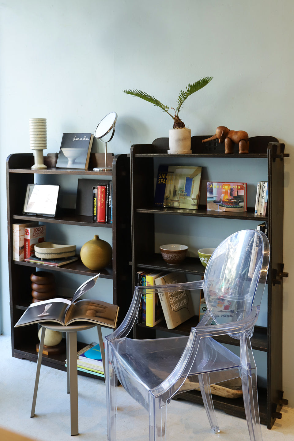 Japanese Vintage Wedge Book Shelf/ジャパンヴィンテージ 本棚 ブックシェルフ 楔式 収納 古道具 昭和レトロ