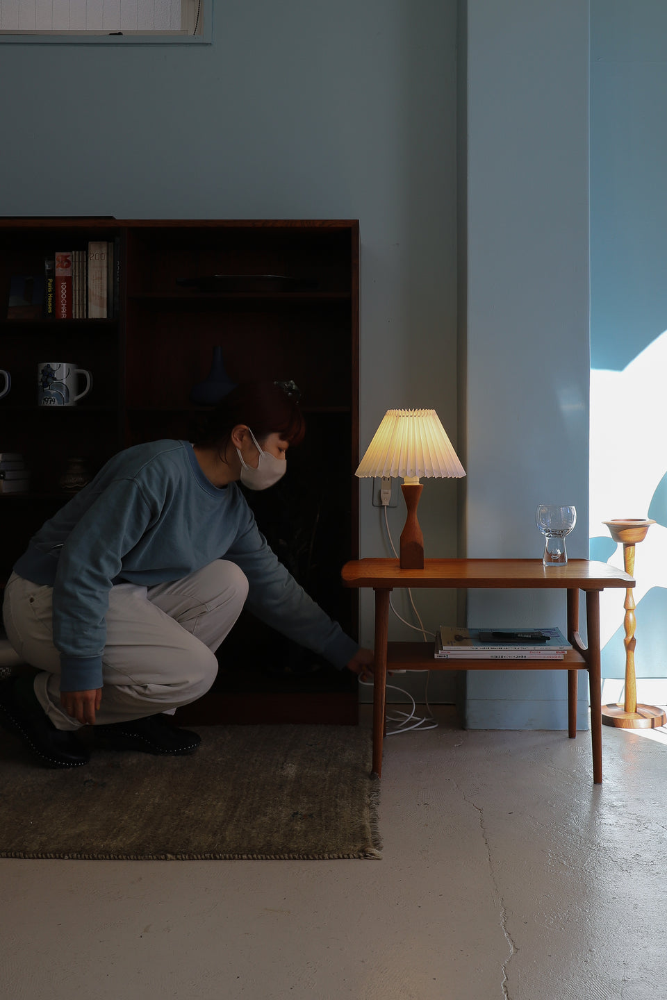 Danish Vintage Teakwood Small Table Lamp/デンマークヴィンテージ テーブルランプ チーク材 間接照明 北欧インテリア