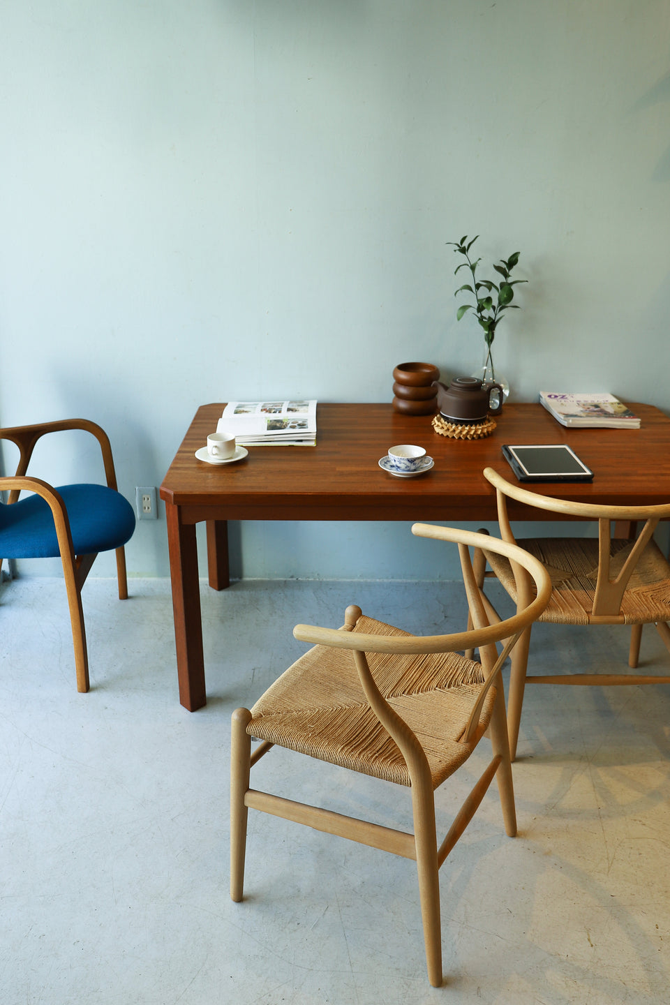 Japanese Vintage Teakwood Dining Table/ジャパンヴィンテージ ダイニングテーブル ソファテーブル チーク材 集成材 北欧モダン
