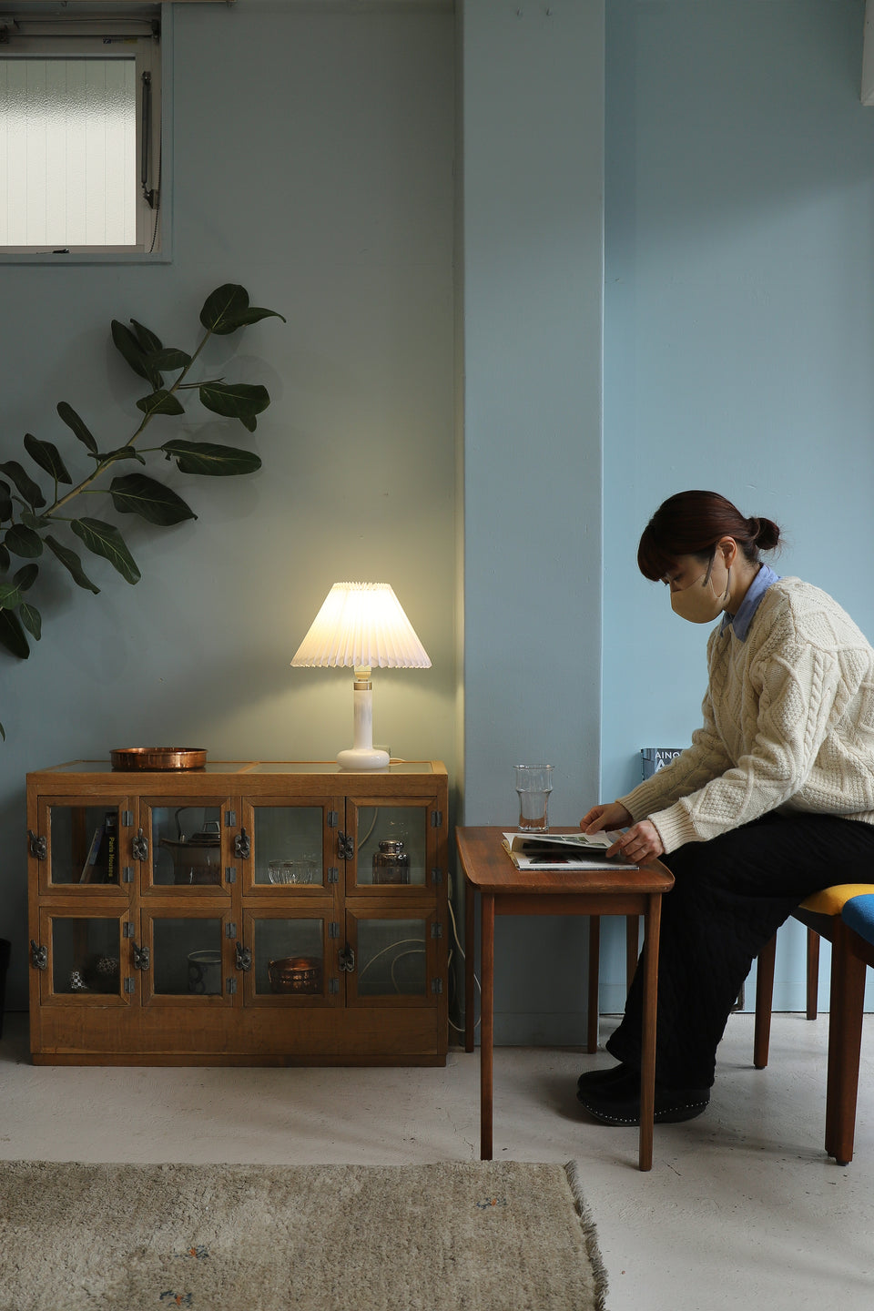 Danish Vintage Holmegaard Table Lamp Blues/ホルムガード テーブルランプ ブルース 間接照明 デンマークヴィンテージ 北欧インテリア