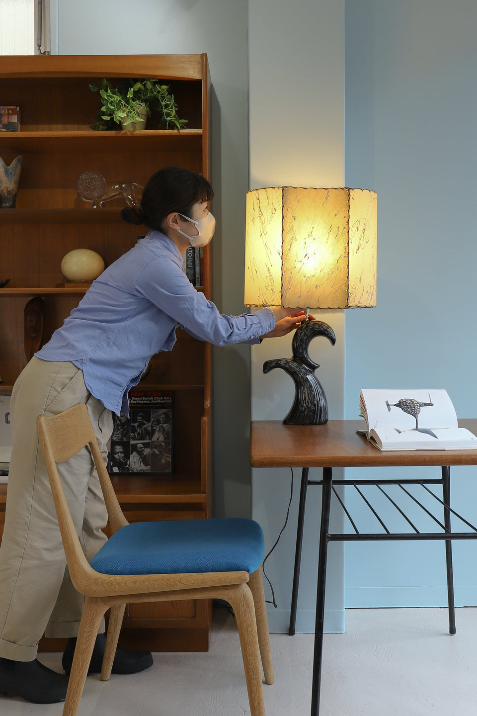 50’s US Vintage Pottery Vase Lamp/アメリカヴィンテージ テーブルランプ ミッドセンチュリー 照明 グラスファイバー
