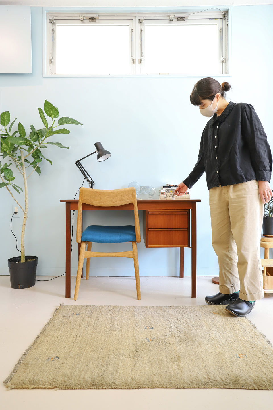 Hanbjerg Møbelfabrik Single Pedestal Desk Danish Vintage/デンマークヴィンテージ 片袖デスク 机 チーク材 北欧家具