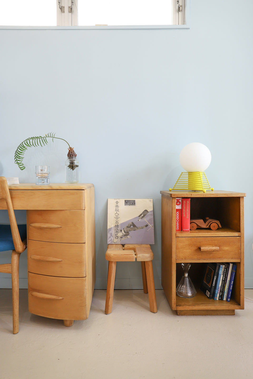 Japanese Vintage Glass Shade Table Lamp Postmodern/ジャパンヴィンテージ テーブルランプ 間接照明 レトロ ポストモダン