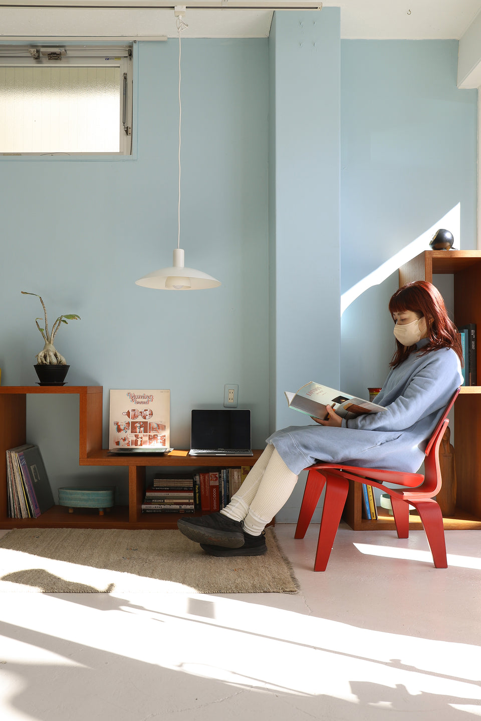 Teakwood L-shaped Open Shelf/チーク材 L字型 スライド オープンシェルフ テレビボード 収納家具