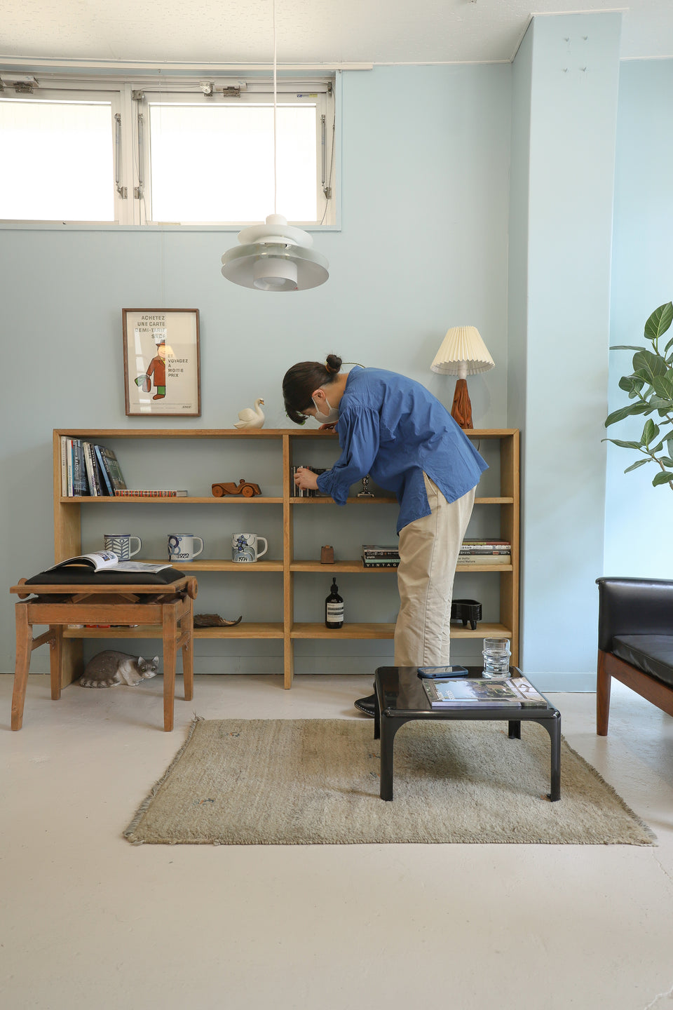 Japanese Vintage Wooden Open Shelf/ジャパンヴィンテージ オープンシェルフ 木製 本棚 レトロモダン