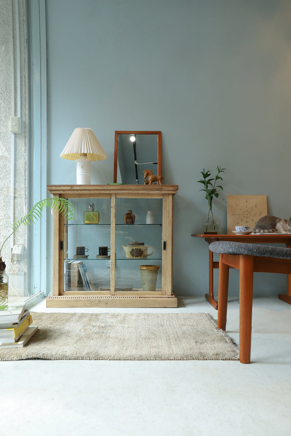Japanese Antique Oakwood Glass Showcase/ジャパンアンティーク ガラスショーケース ナラ材