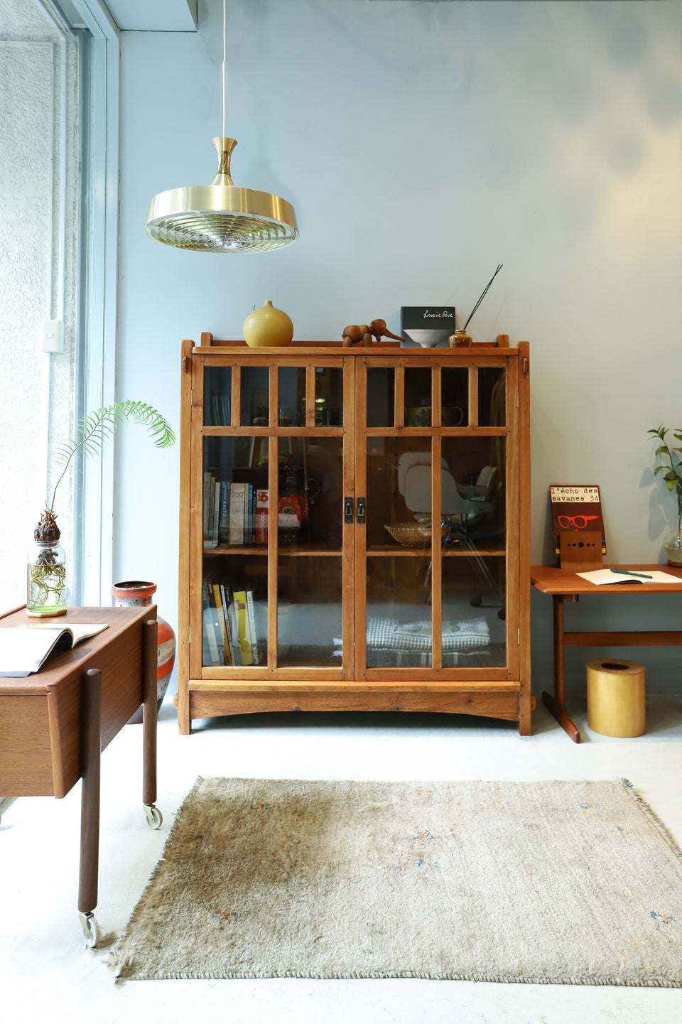 Old Teakwood Glass Cabinet/オールドチーク ガラスキャビネット