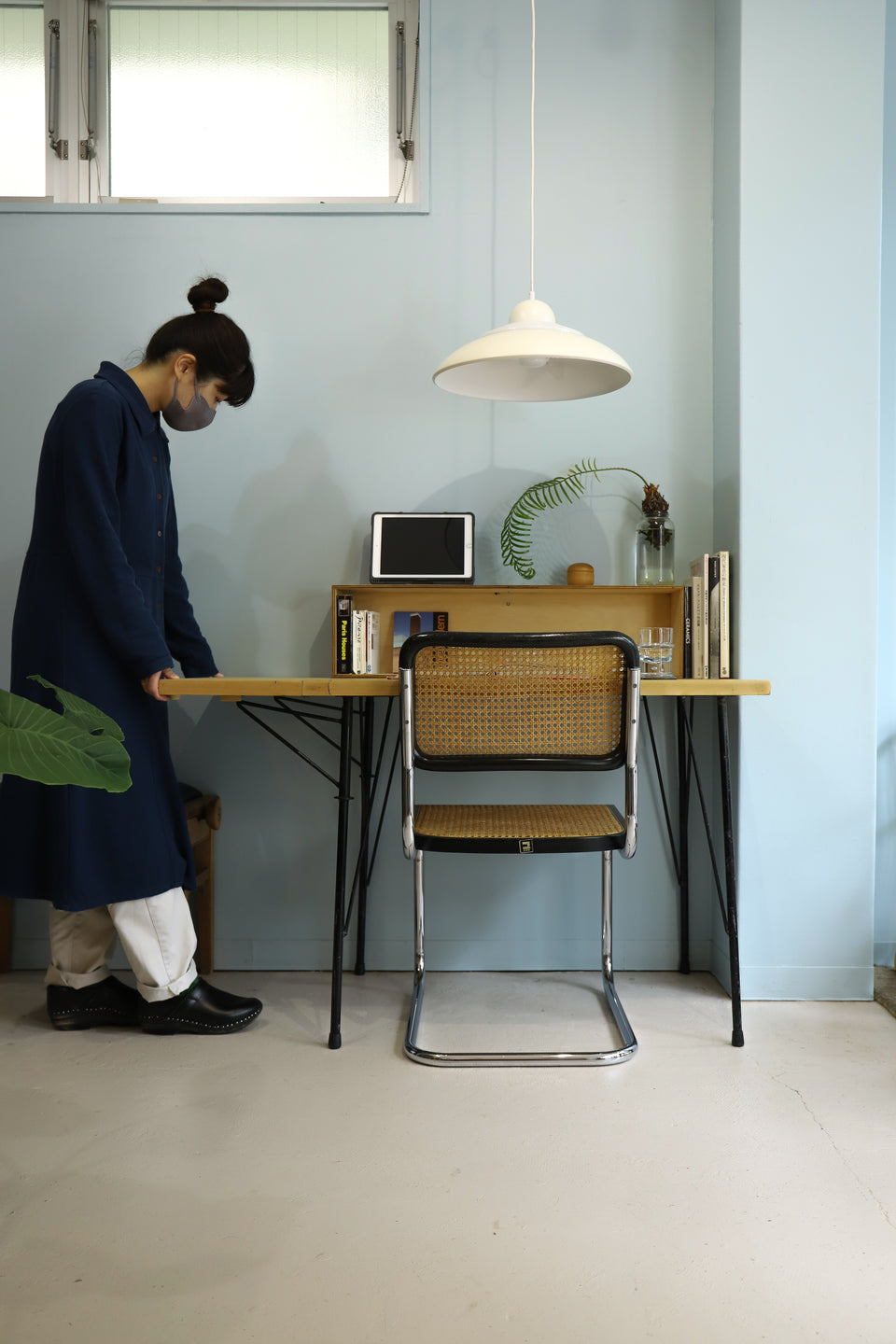 Remake Butterfly Table Made Of Old Material/リメイクエクステンションテーブル バタフライテーブル デスク 古材 鉄脚
