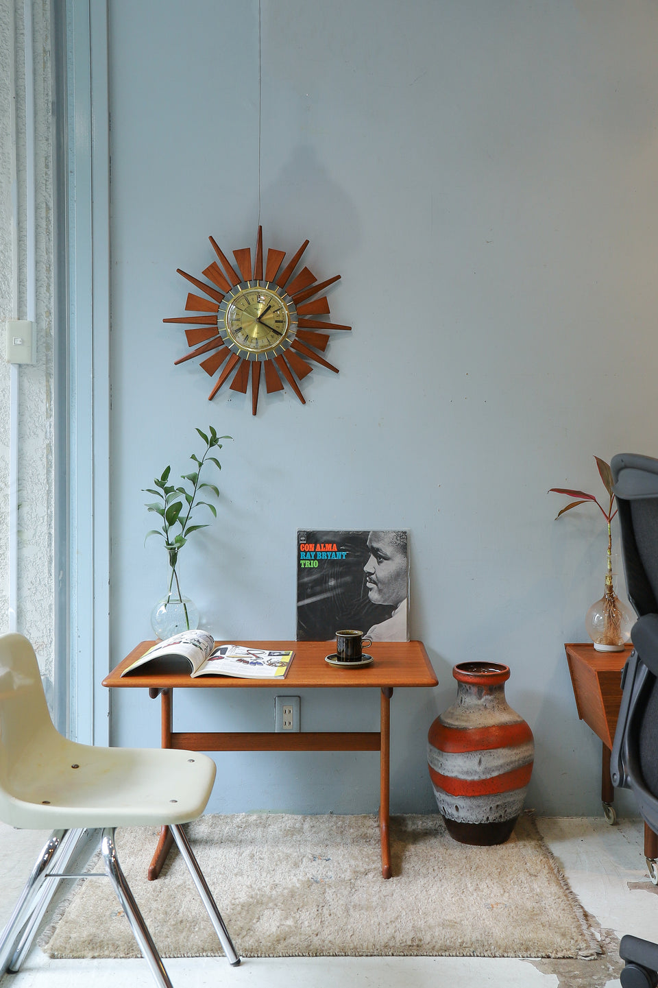 Anstey&Wilson Sunburst Wall Clock/イギリスヴィンテージ サンバースト ウォールクロック