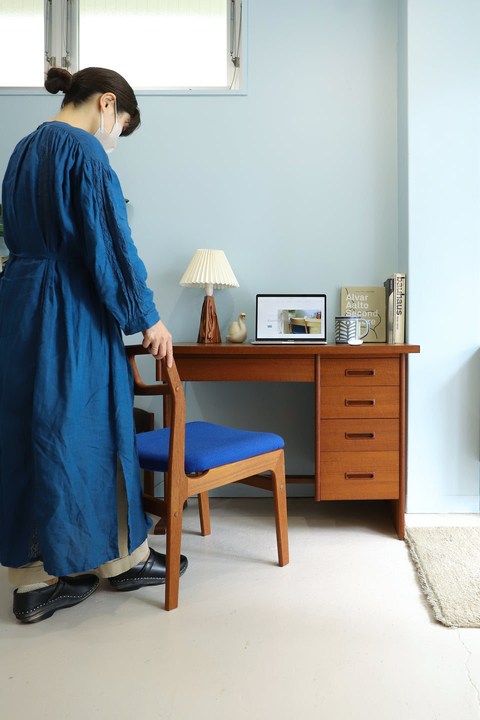 Japanese Vintage Single Pedestal Desk Teakwood/ジャパンヴィンテージ 片袖デスク チーク材 机 北欧スタイル