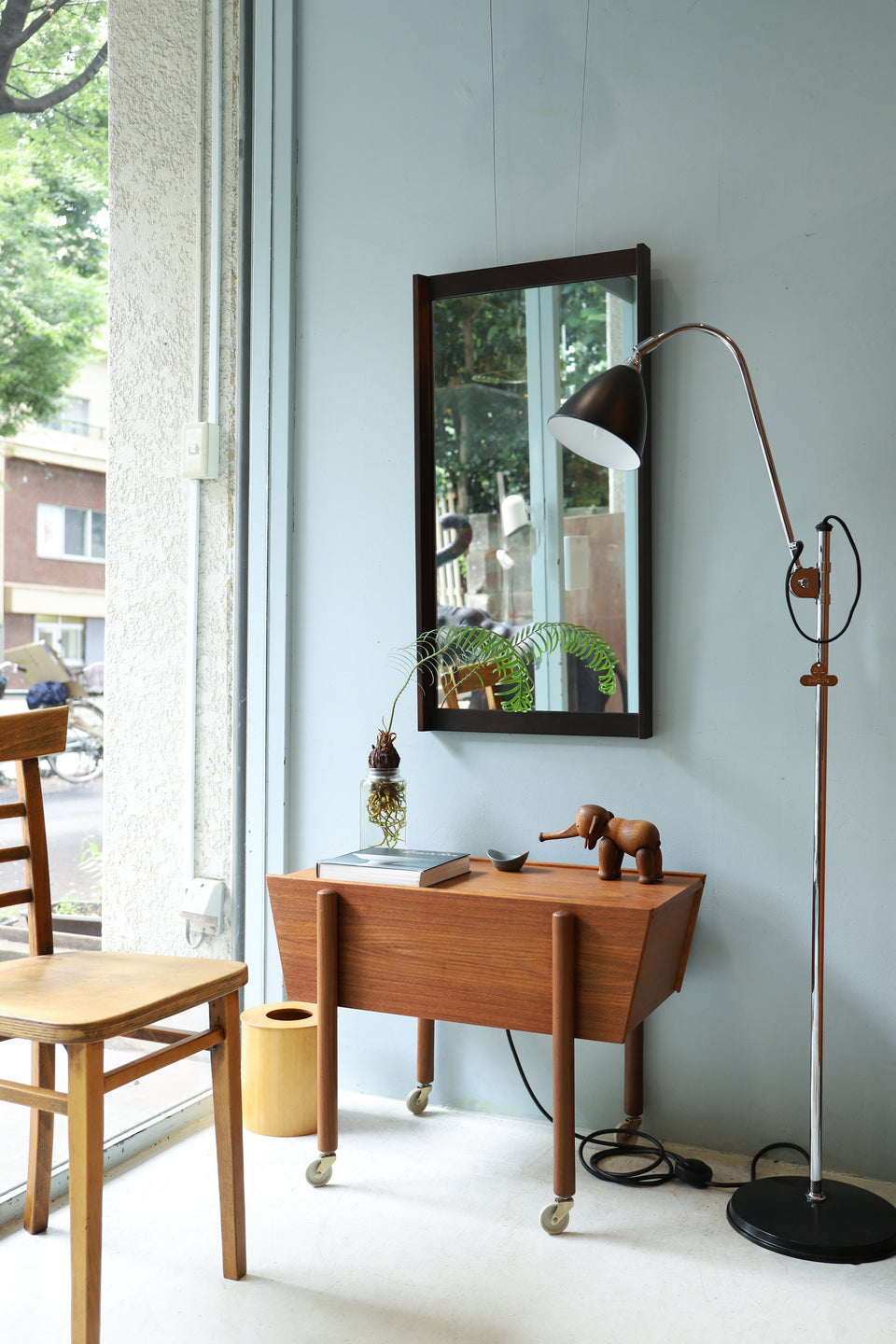 Scandinavian Vintage Rosewood Wall Mirror/北欧ヴィンテージ ローズウッド ウォールミラー
