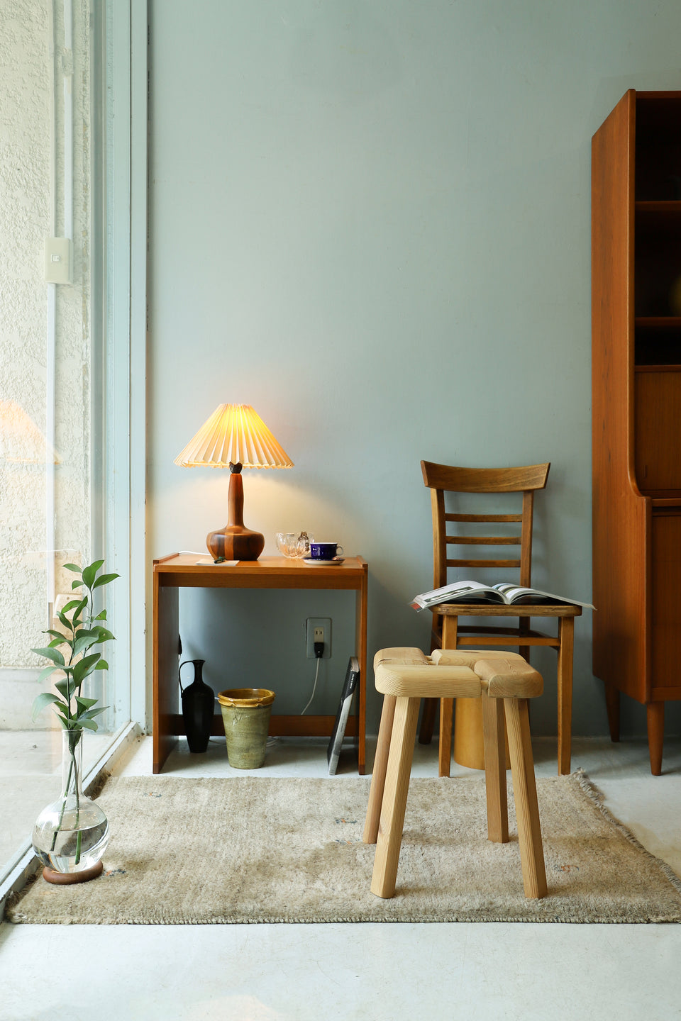 Danish Vintage Parquet Wood Table Lamp/デンマークヴィンテージ テーブルランプ 寄木細工