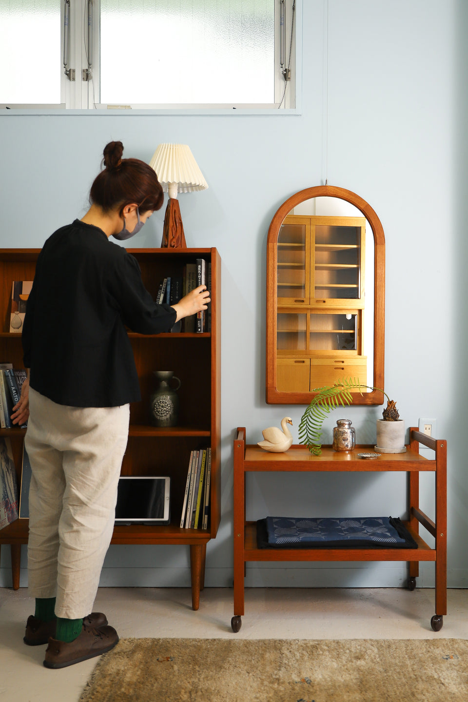 Pedersen&Hansen Wall Mirror Teak Frame/デンマークヴィンテージ ウォールミラー チークフレーム 壁掛け鏡 北欧インテリア