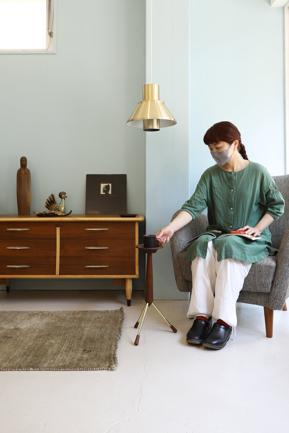 Danish Vintage Teakwood Brass Plant Stand/デンマークヴィンテージ プラントスタンド チーク 真鍮 北欧インテリア