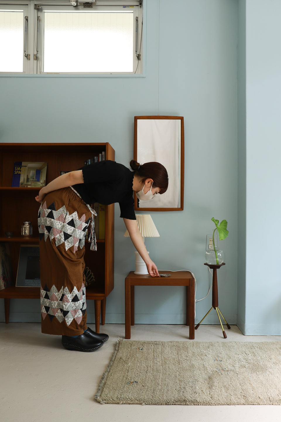 Danish Vintage Teak Frame Wall Hanging Mirror/デンマークヴィンテージ チークフレーム ウォールミラー 壁掛け鏡 北欧インテリア