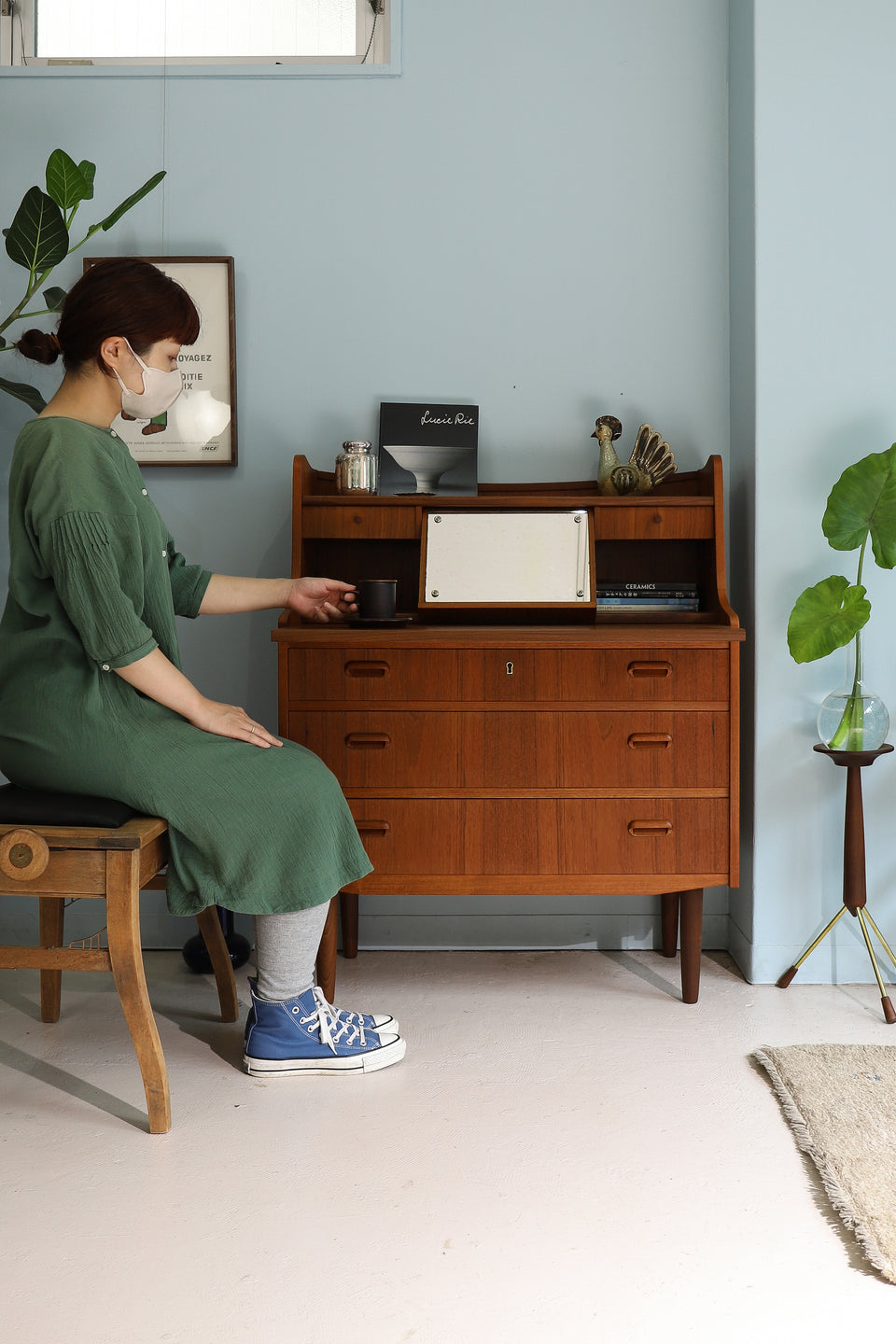 Danish Vintage Teak Writing Bureau Dresser/デンマークヴィンテージ ライティングビューロー ドレッサー 北欧家具