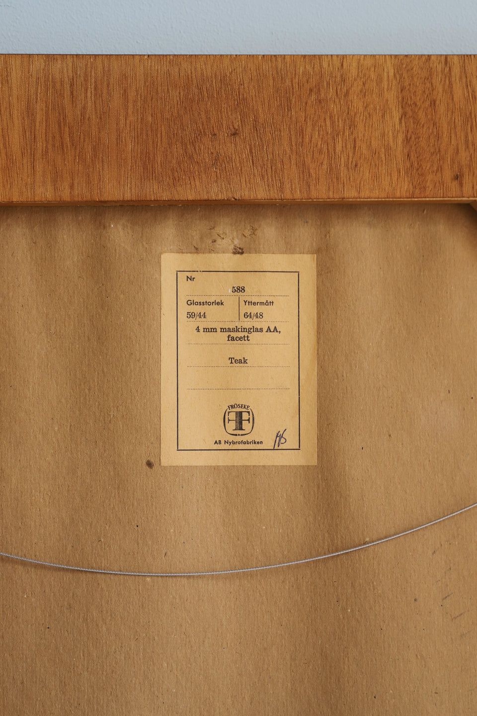 Froseke AB Nybrofabriken Wall Mirror Swedish Vintage/スウェーデンヴィンテージ ウォールミラー チーク材 鏡 北欧インテリア