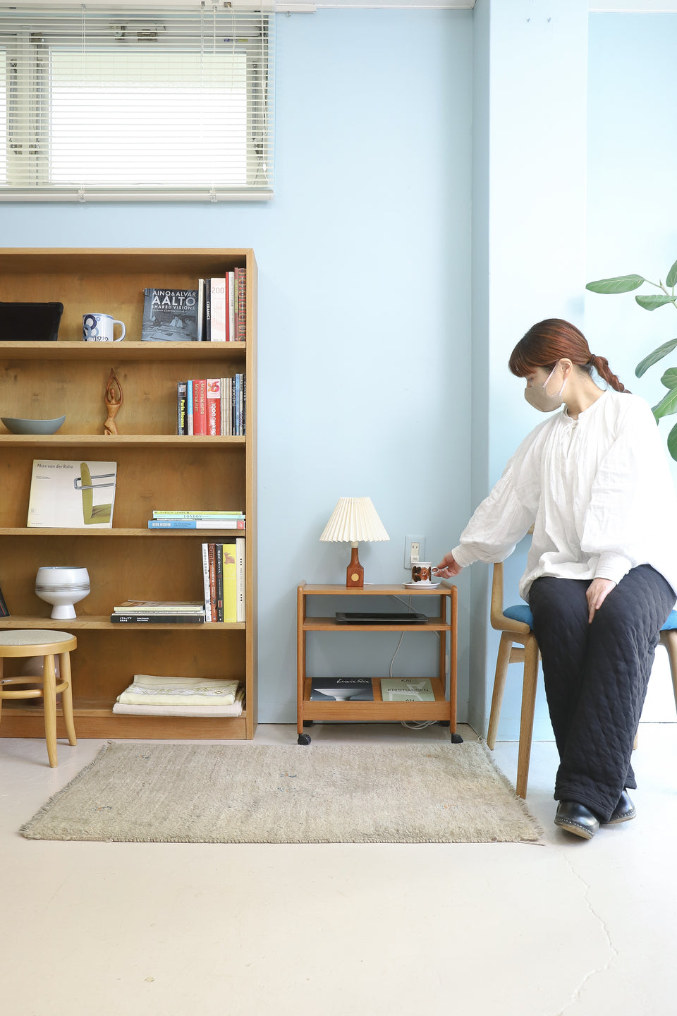 Danish Vintage Teak × Beech Small Table Lamp/デンマークヴィンテージ テーブルランプ チーク材×ビーチ材 間接照明 北欧インテリア