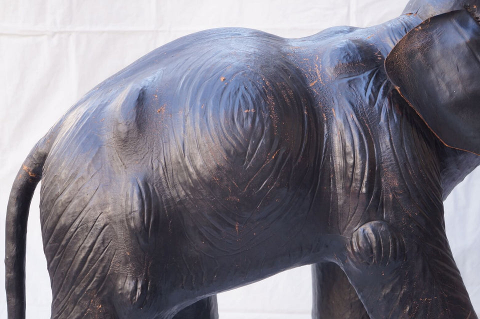 Vintage Elephant Leather Object/ヴィンテージ レザー製ゾウのオブジェ