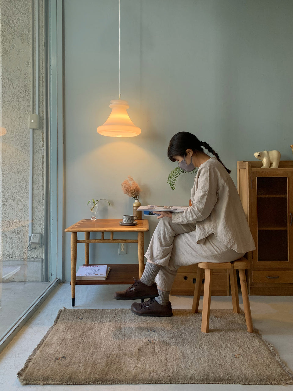 Frosted Glass Pendant Light Danish Vintage/デンマークヴィンテージ ペンダントライト フロストガラス 北欧インテリア