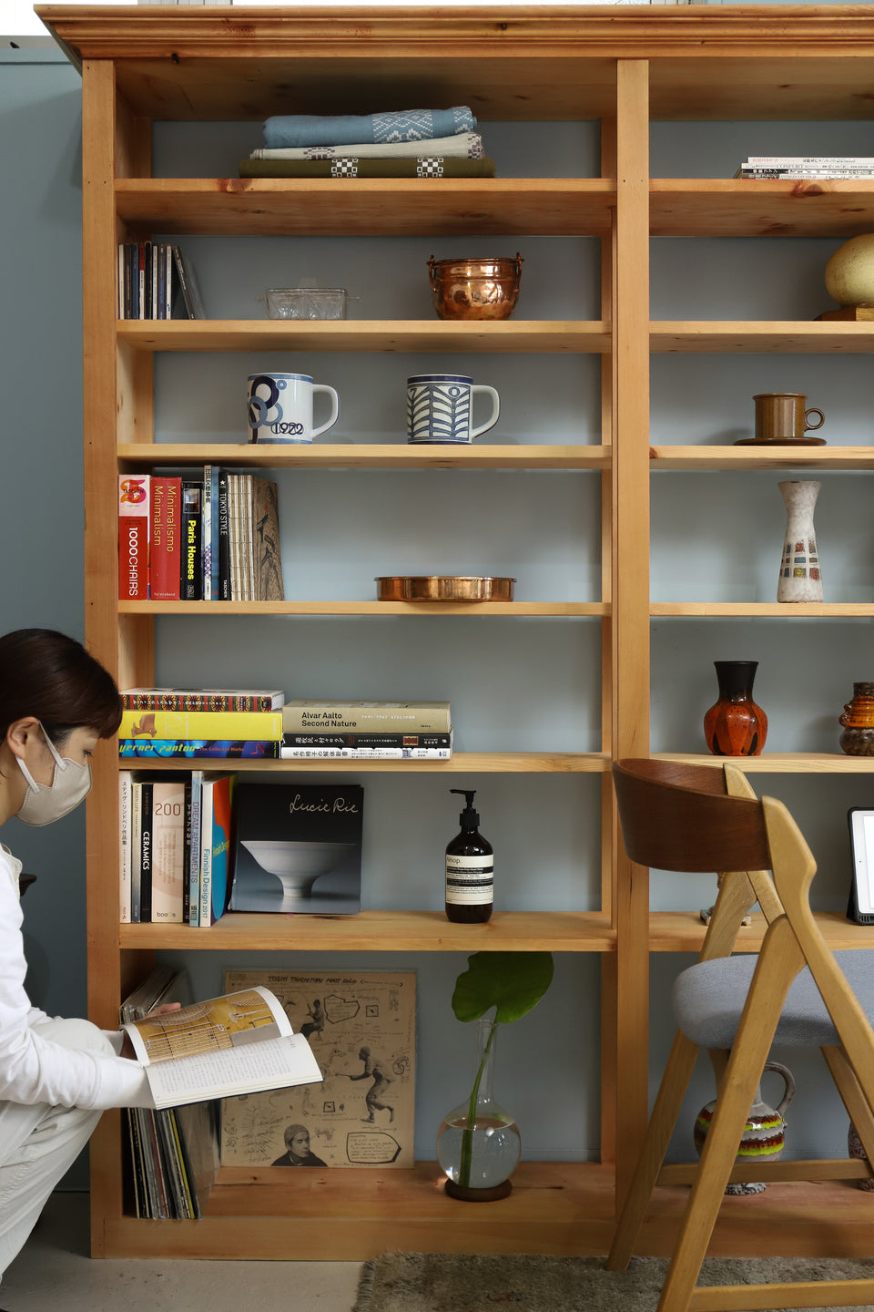 Wooden Open Display Shelf/ディスプレイオープンシェルフ 木製 シャビーナチュラル 什器