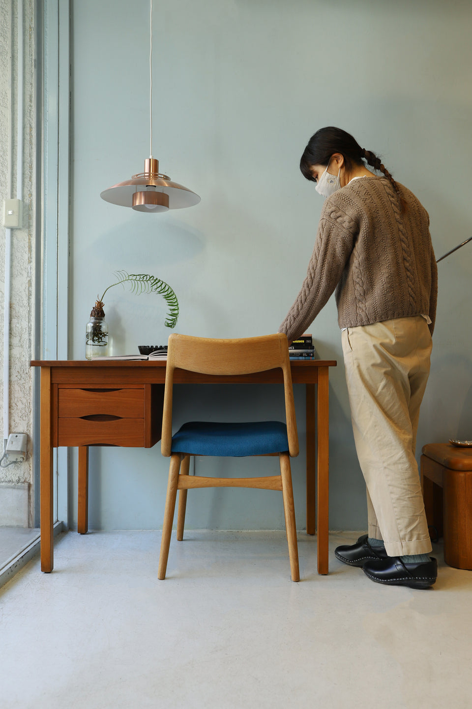 Single Pedestal Desk Danish Vintage/デンマークヴィンテージ 片袖デスク チーク材 北欧モダン