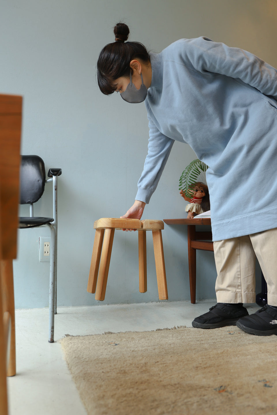 Pinewood Sauna Stool Finnish Vintage/フィンランドヴィンテージ サウナスツール 椅子 パイン材