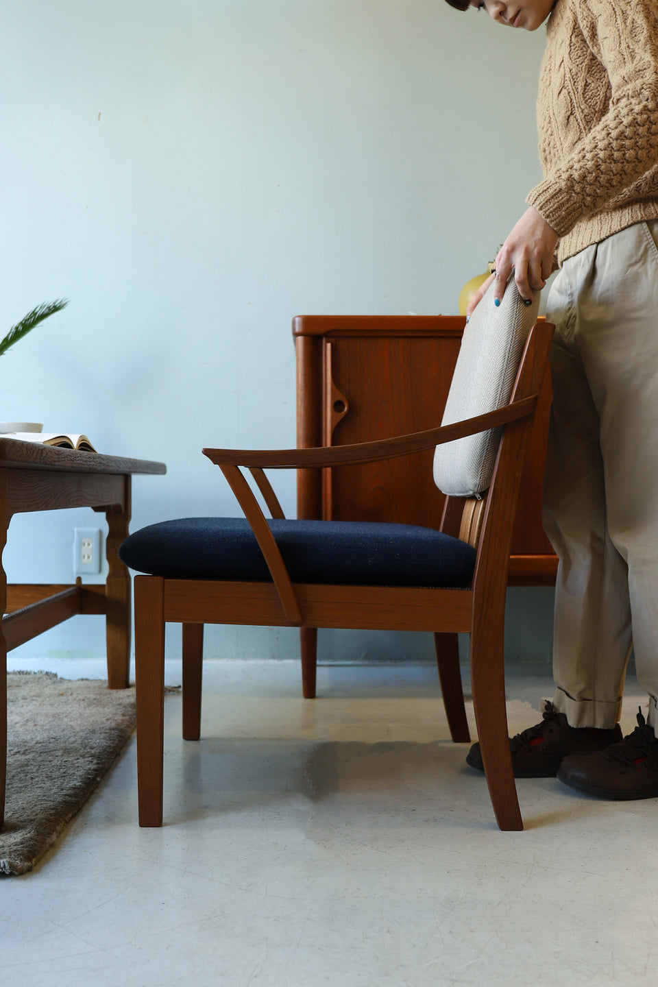 Japanese Vintage Teakwood Lounge Chair/ジャパンヴィンテージ ラウンジチェア アームチェア チーク材 椅子 北欧モダン