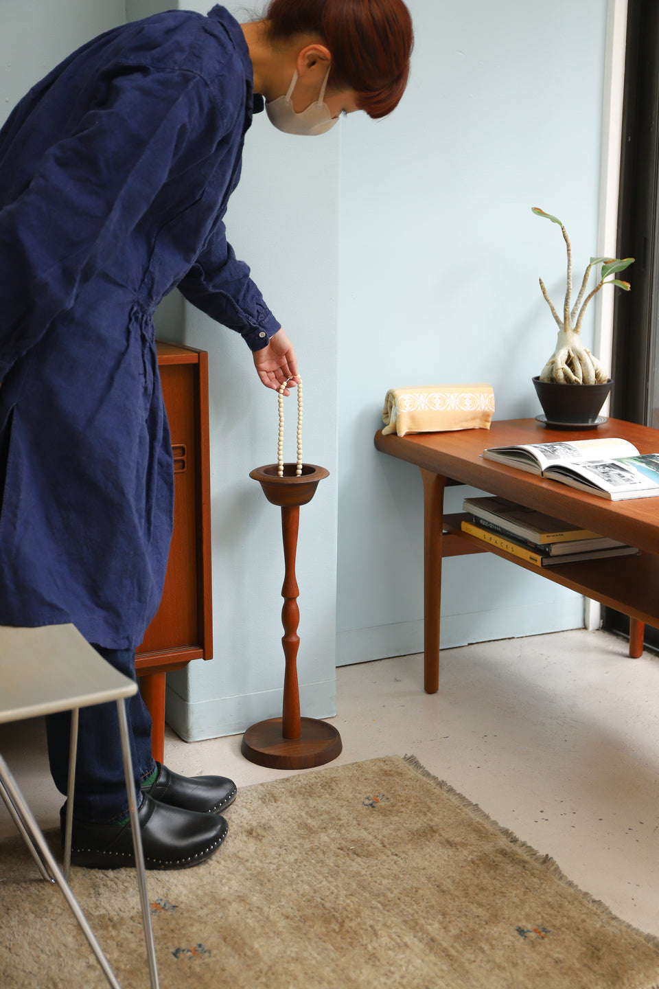 Danish Vintage Teak Afromosia Accessory Tray Plant Stand/デンマークヴィンテージ アクセサリートレイ プラントスタンド チーク アフロモシア 北欧雑貨