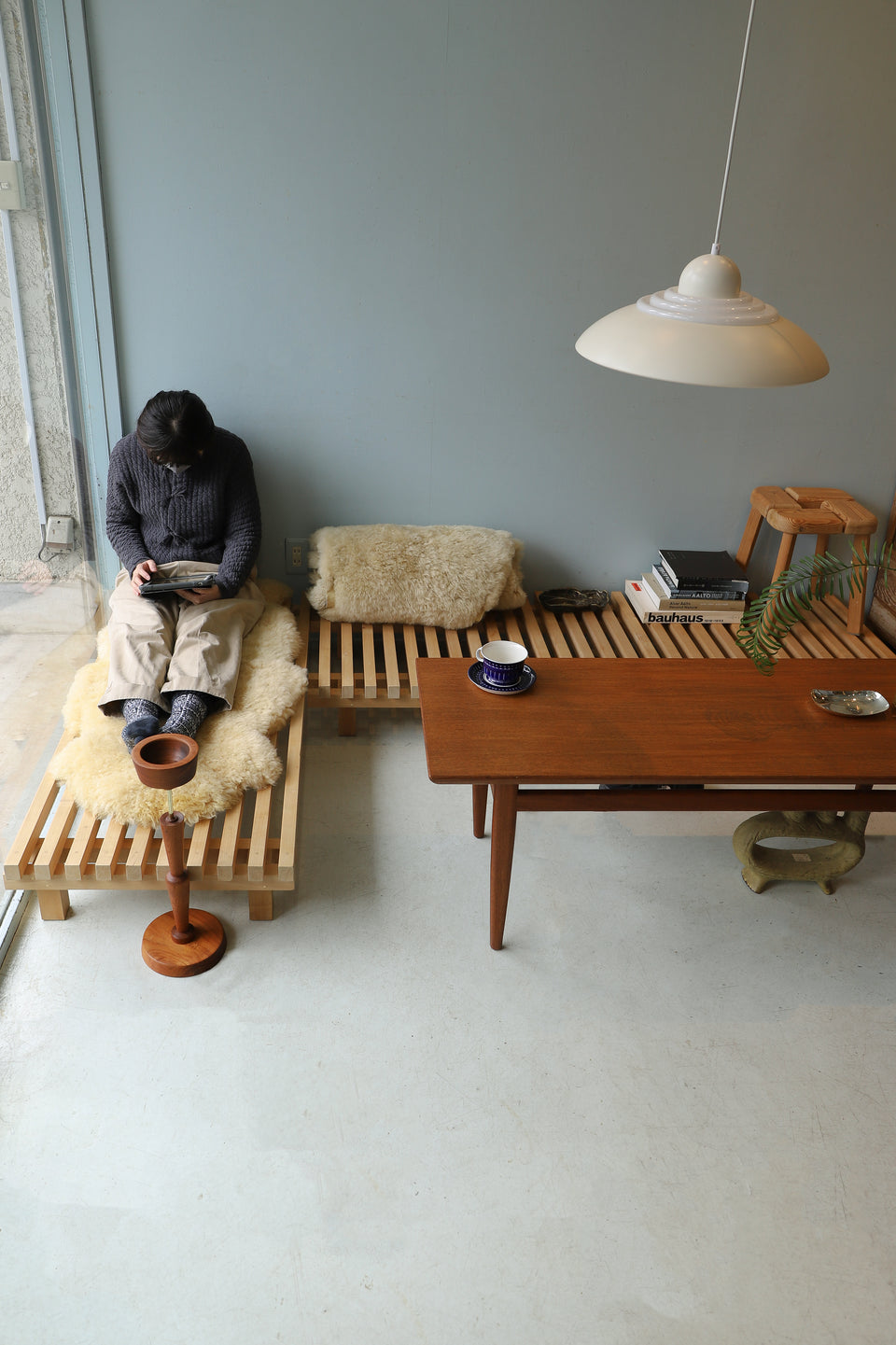 Charlotte Perriand Style Wooden Slit Low Bench/スリット ローベンチ 木製 シャルロット・ペリアン スタイル