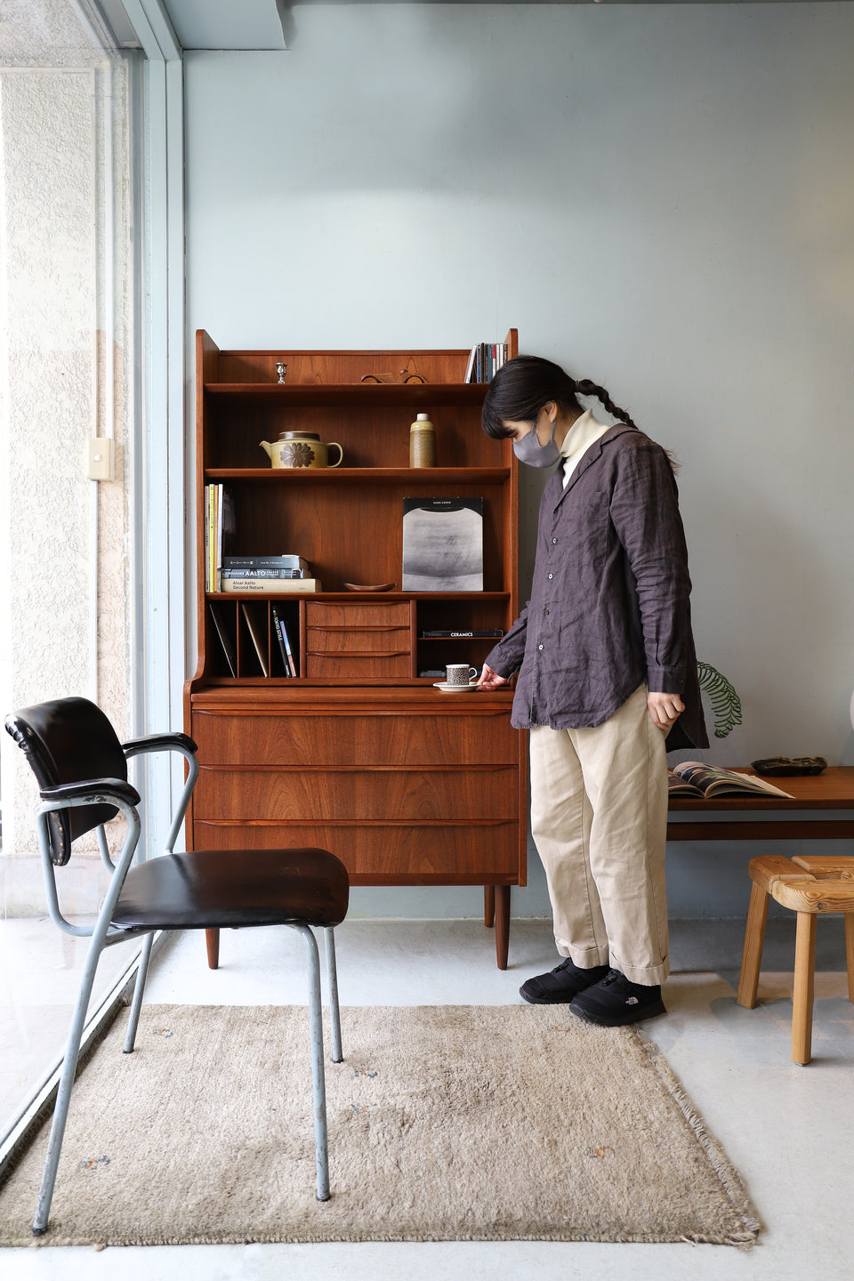 Bookcase Bureau Danish Vintage/デンマークヴィンテージ ブックケース ビューロー 本棚 北欧家具