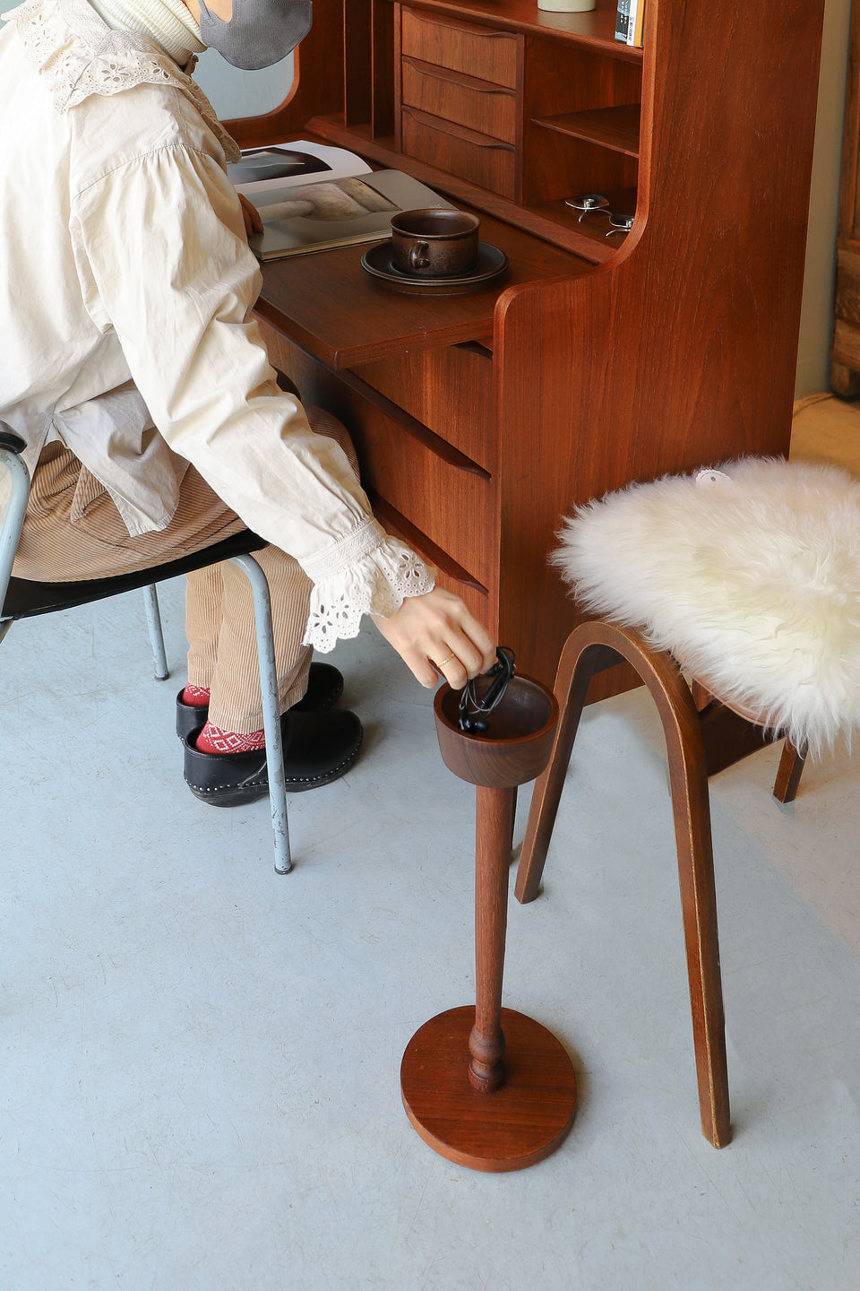 Wooden Plant Stand Danish Vintage/デンマークヴィンテージ プラントスタンド チーク材 北欧インテリア