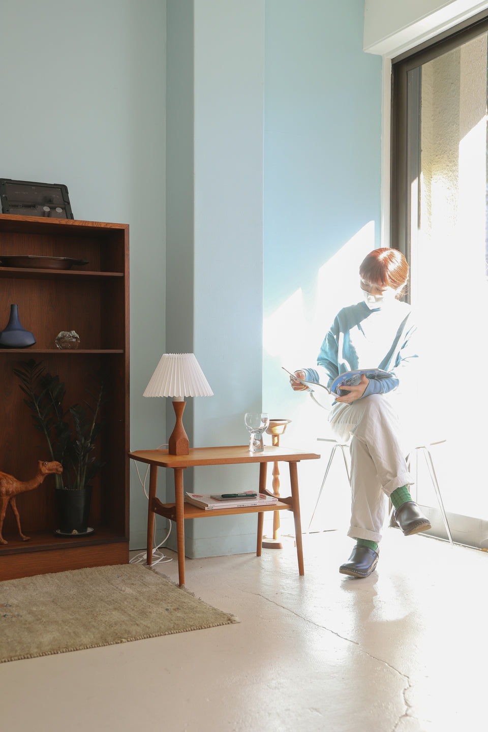 Danish Vintage Teakwood Small Table Lamp/デンマークヴィンテージ テーブルランプ チーク材 間接照明 北欧インテリア