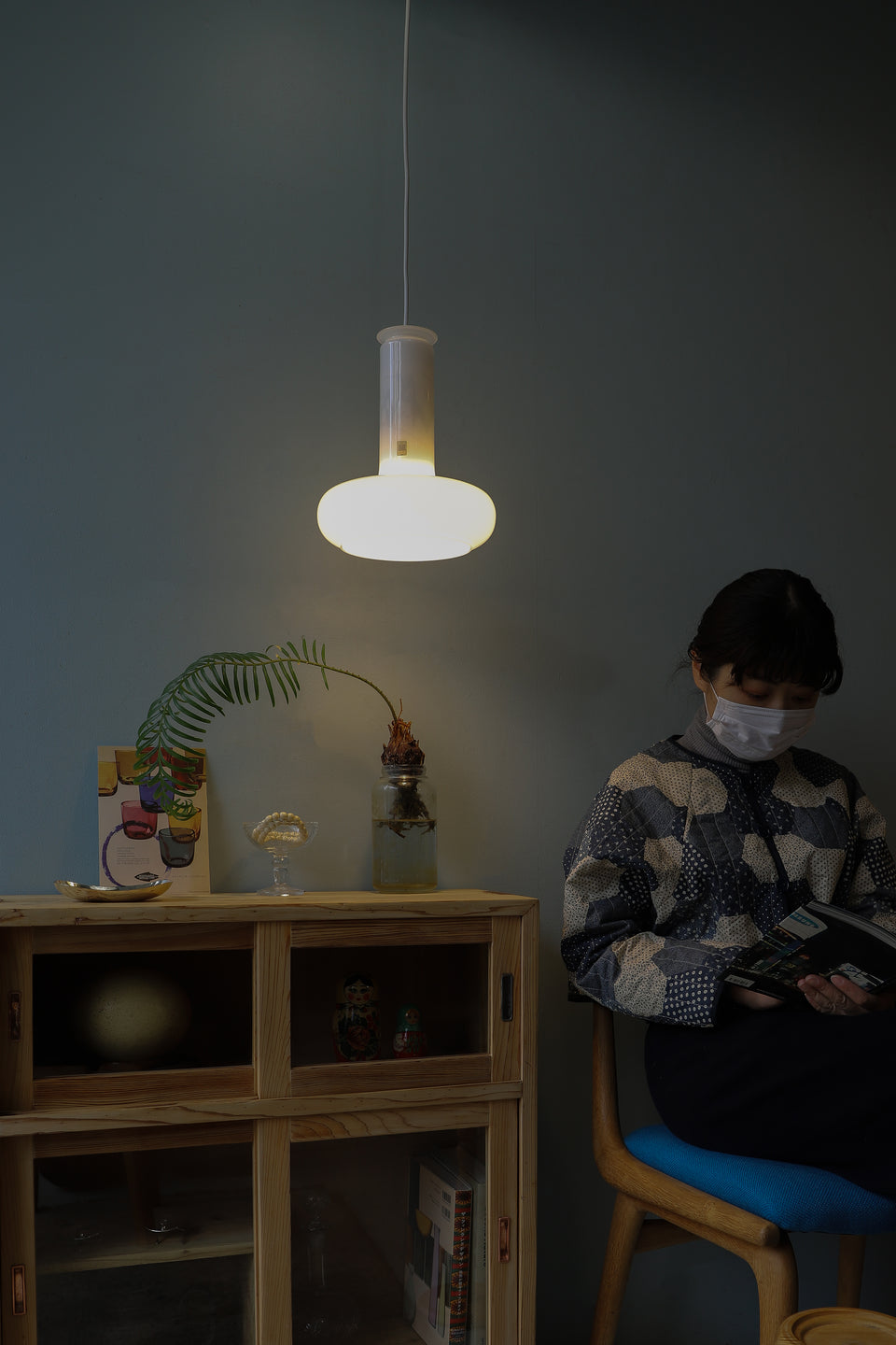 Holmegaard Pendant Light Blues Danish Vintage/デンマークヴィンテージ ホルムガード ペンダントライト シセ・ヴェアナー 北欧インテリア
