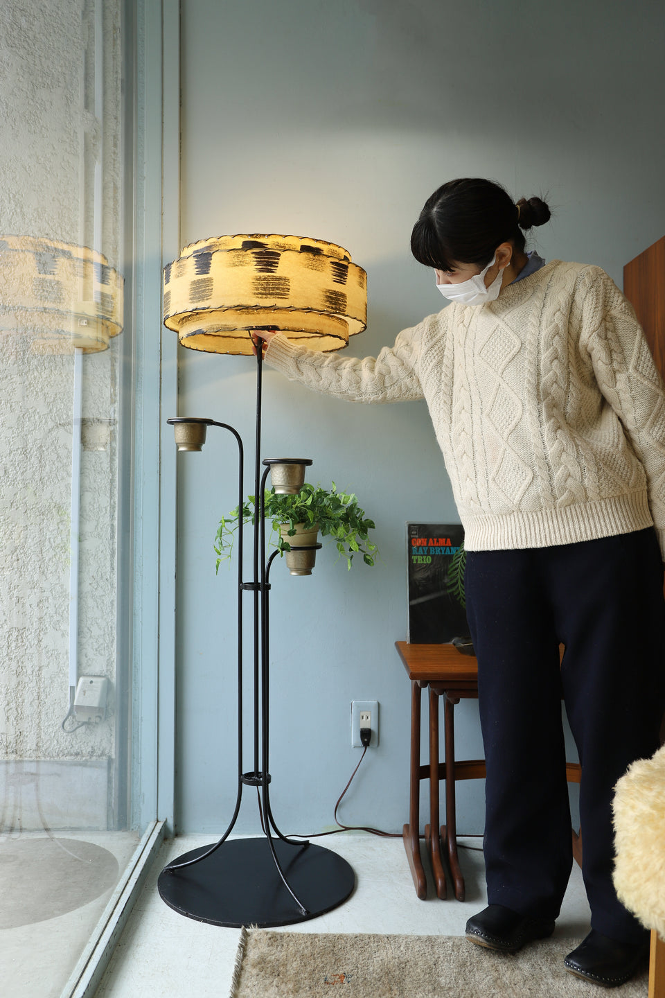 US Midcentury Vintage Floor Stand With Planter/アメリカヴィンテージ フロアスタンド ランプ プランター ミッドセンチュリー